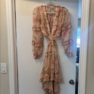 L'ATISTE Pink Floral Long Sleeve Dress